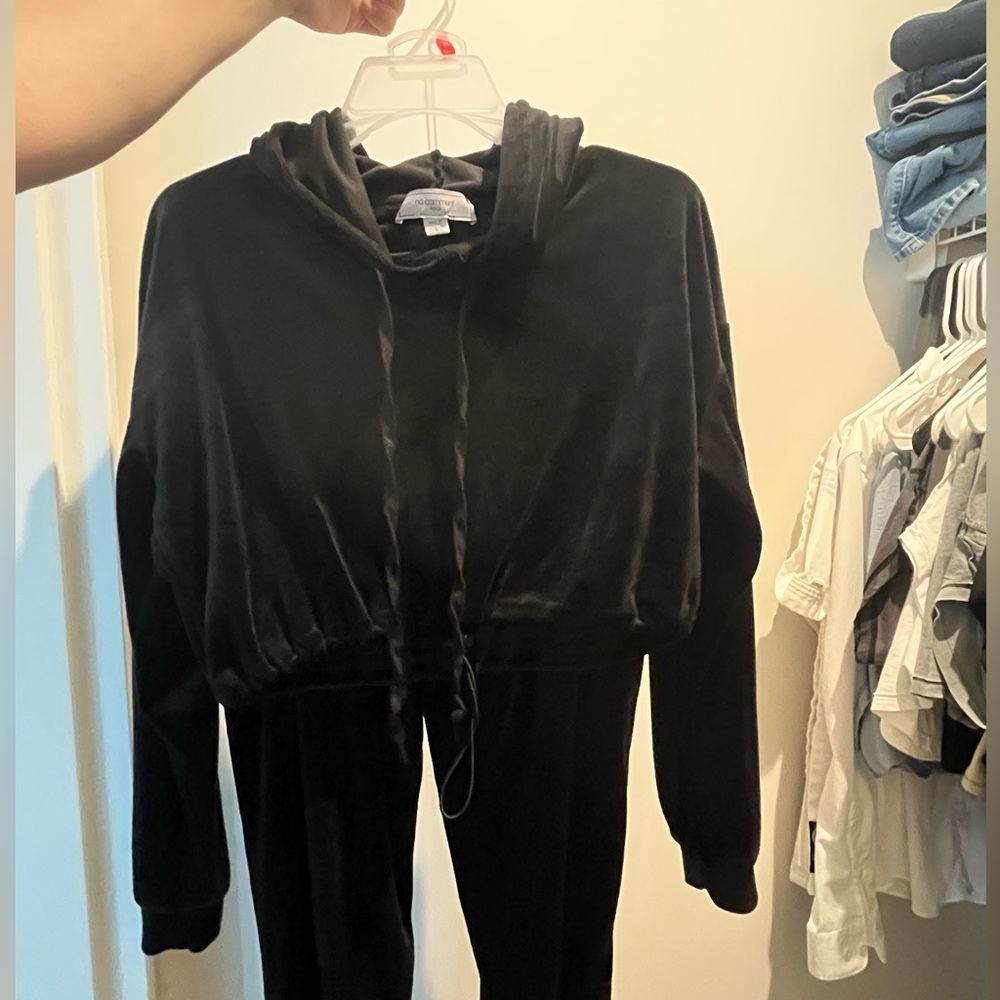 Large suede jumpsuit  crop set